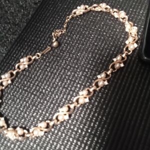 Trifari Gold and Cream Pearl Necklace
